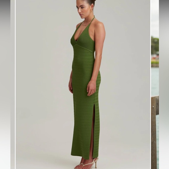 Finders Keepers Iggy knit halter dress. Green. Size small. EUC. - Picture 5 of 15